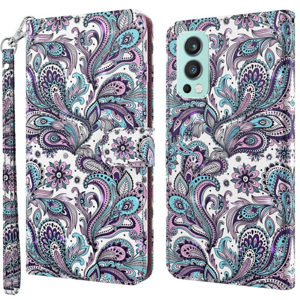 Leren Hoesje voor OnePlus Nord 2 5G Paisley-patroon