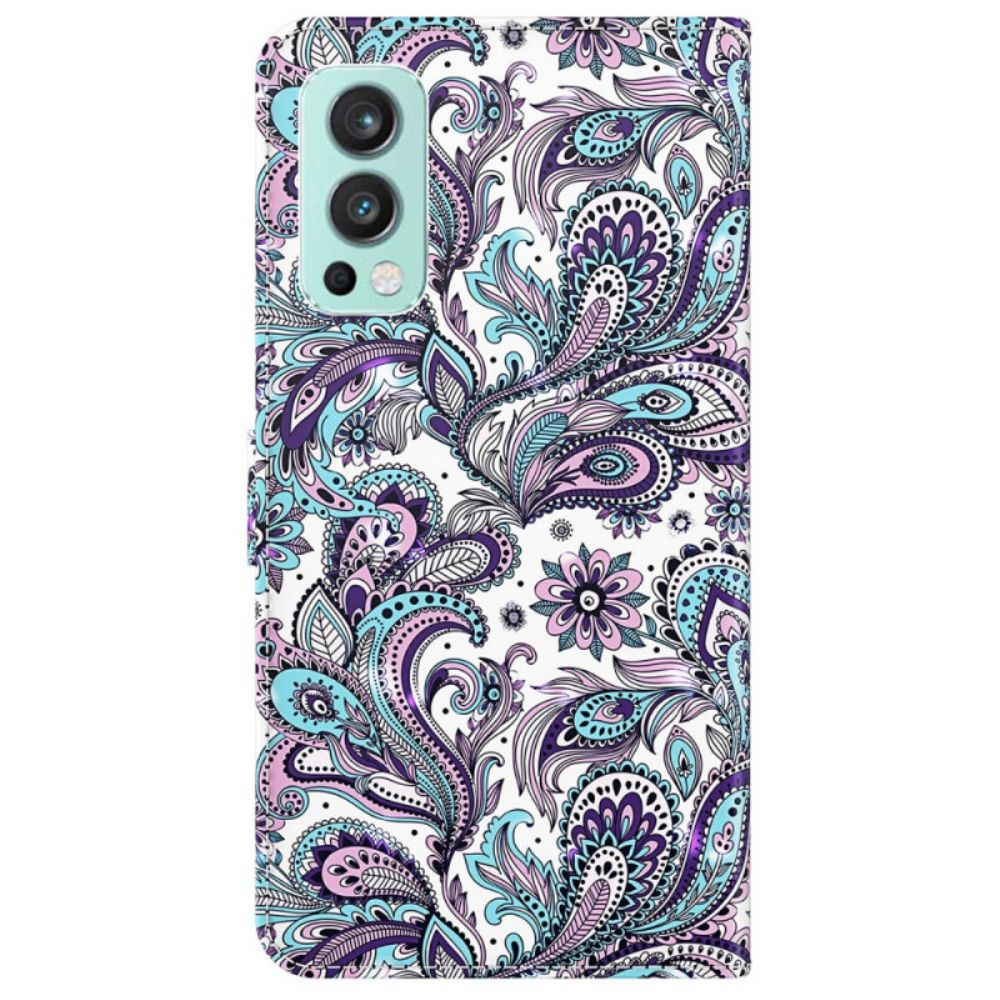 Leren Hoesje voor OnePlus Nord 2 5G Paisley-patroon