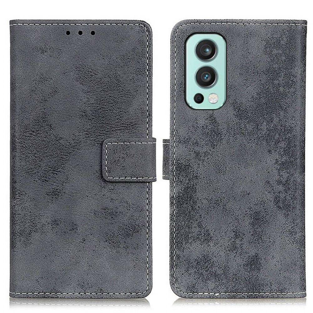 Leren Hoesje voor OnePlus Nord 2 5G Vintage Kunstleer