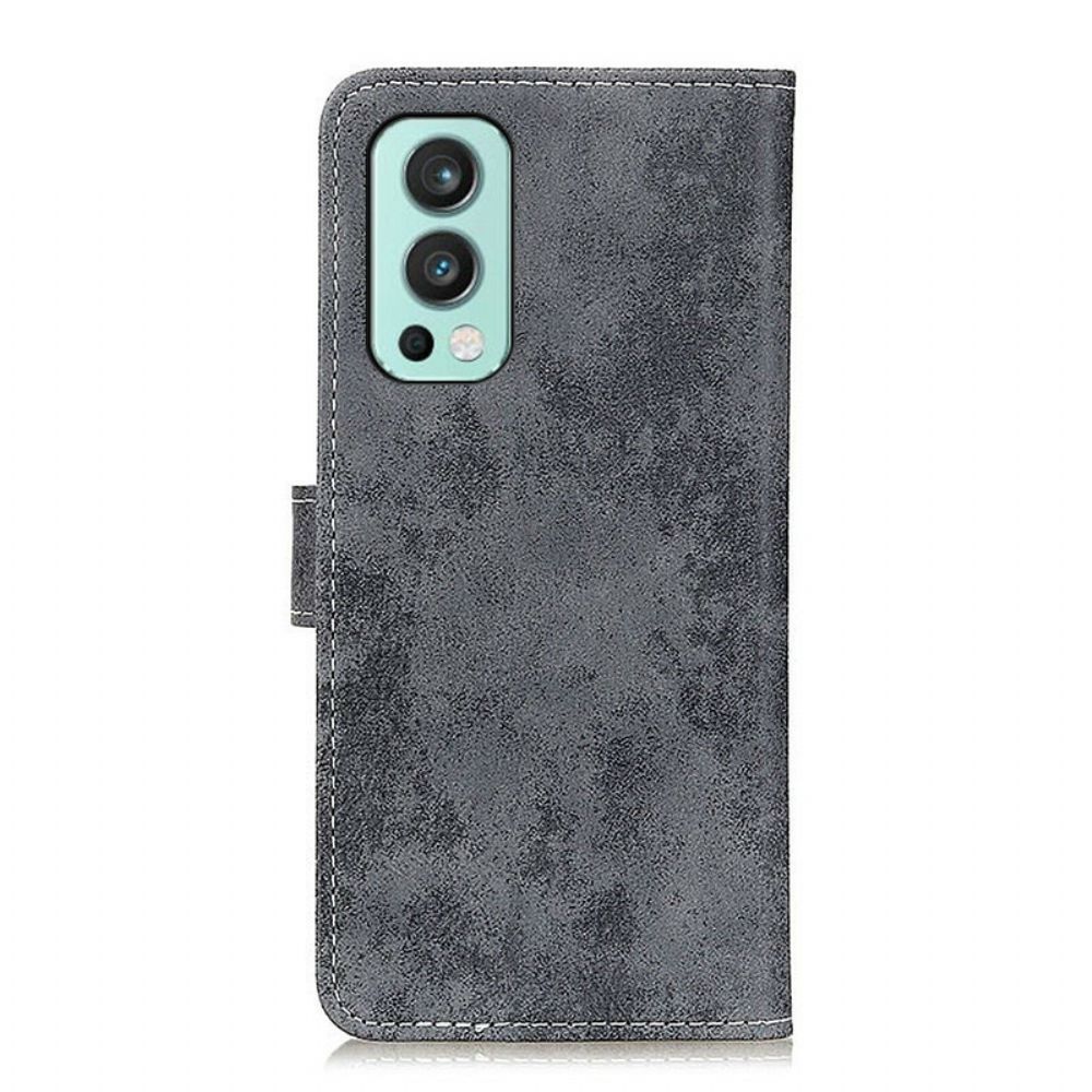 Leren Hoesje voor OnePlus Nord 2 5G Vintage Kunstleer