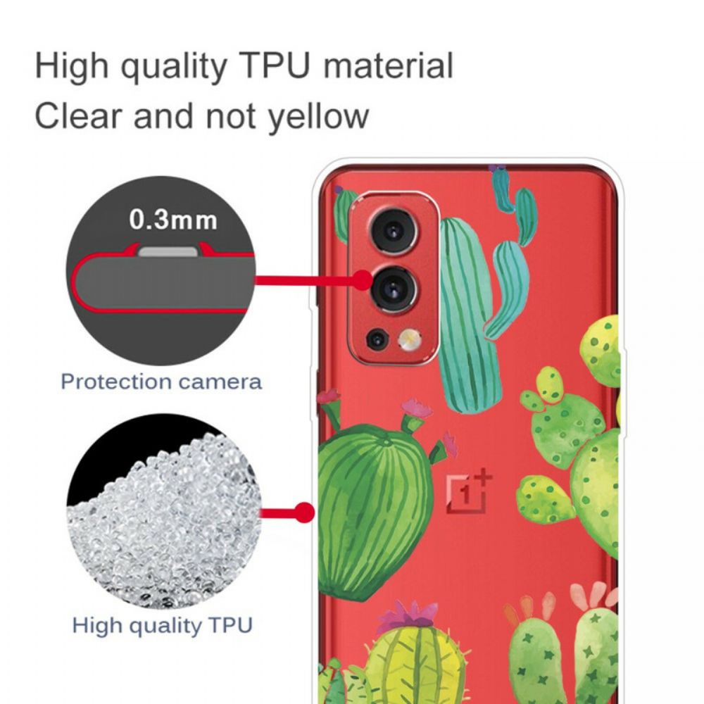 Telefoonhoesje voor OnePlus Nord 2 5G Cactus Aquarel