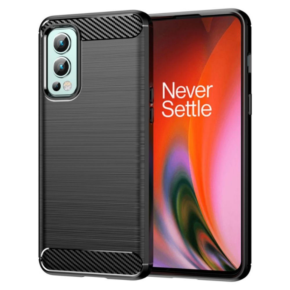 Telefoonhoesje voor OnePlus Nord 2 5G Geborstelde Koolstofvezel