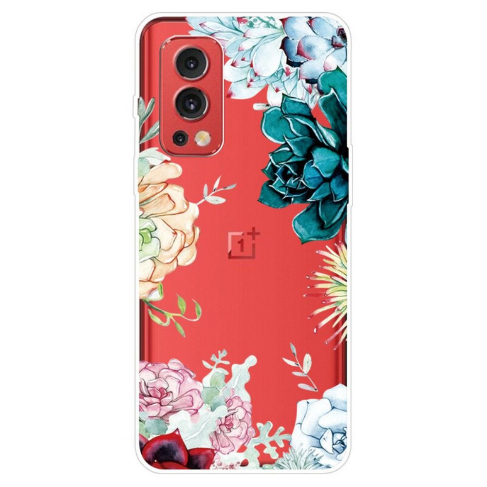 Telefoonhoesje voor OnePlus Nord 2 5G Naadloze Aquarelbloemen