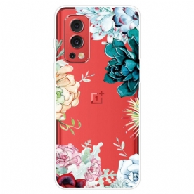 Telefoonhoesje voor OnePlus Nord 2 5G Naadloze Aquarelbloemen