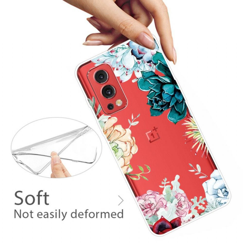 Telefoonhoesje voor OnePlus Nord 2 5G Naadloze Aquarelbloemen