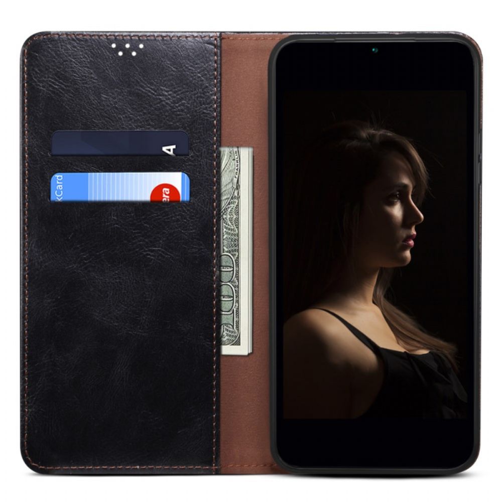 Folio-hoesje Poco X6 Pro 5g Gewaxt Imitatieleer