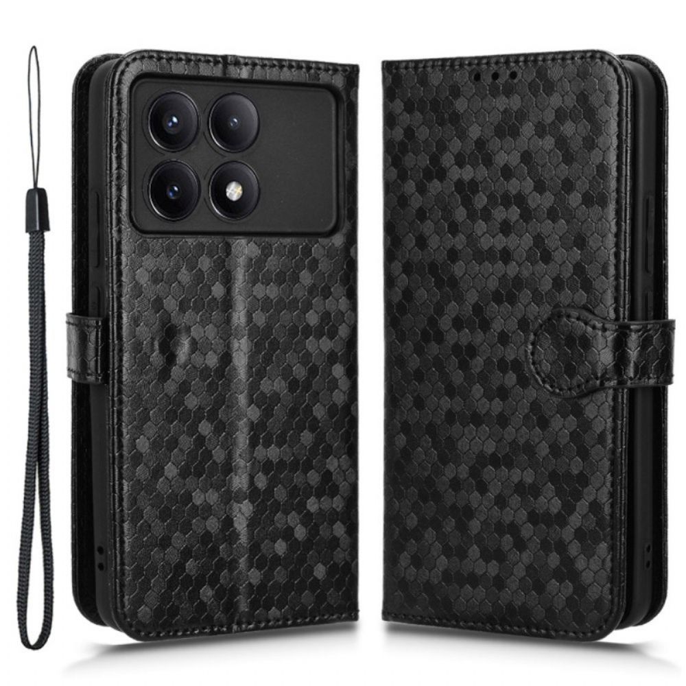 Folio-hoesje Poco X6 Pro 5g Telefoonhoesje Strappunten