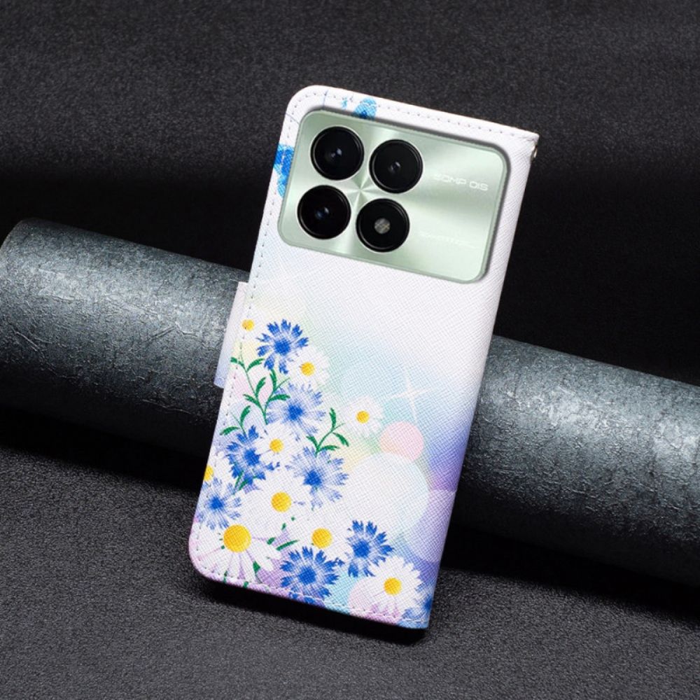 Folio-hoesje Poco X6 Pro 5g Telefoonhoesje Vlinder En Bloemen