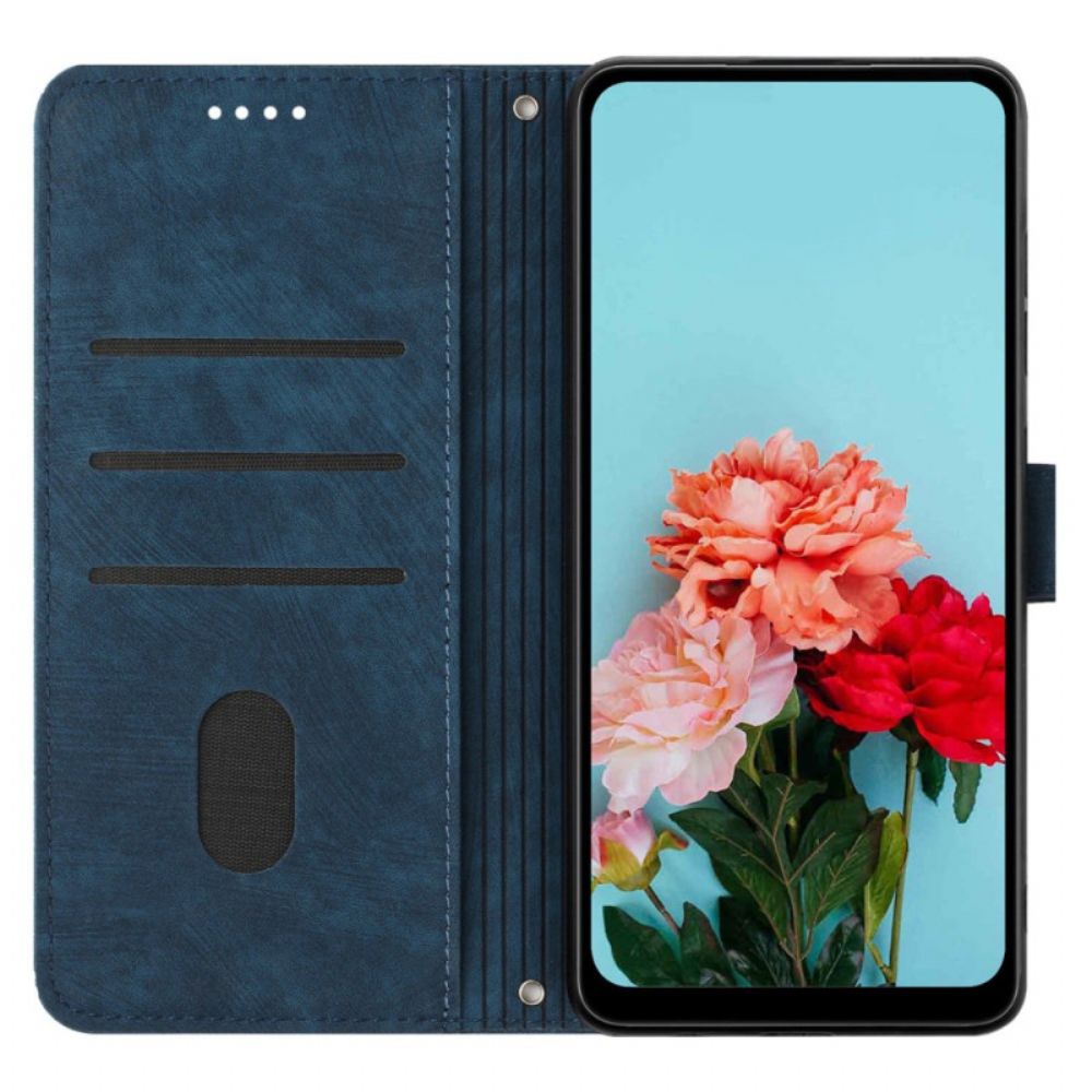 Leren Hoesje Poco X6 Pro 5g Geometrische Lijnen Met Riempje Bescherming Hoesje