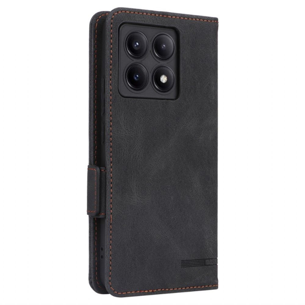 Leren Hoesje Voor Poco X6 Pro 5g Retrostijl