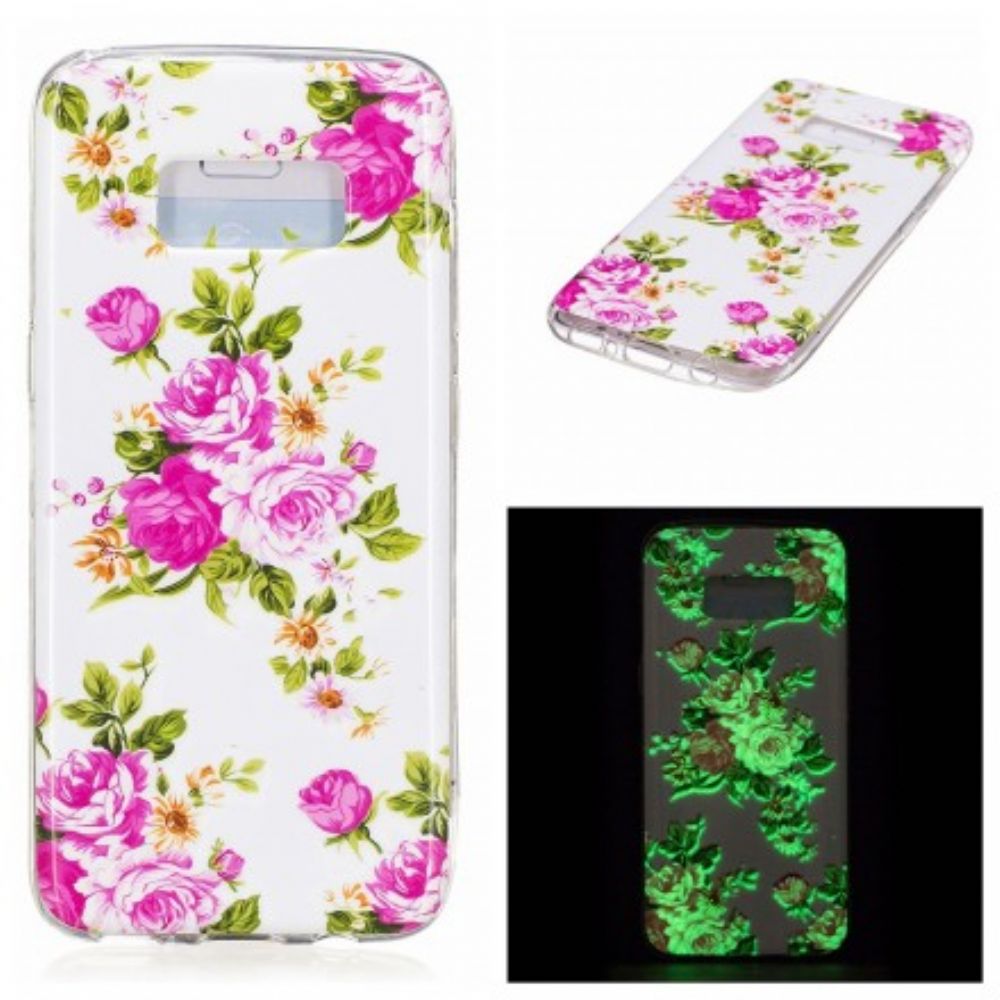 Hoesje voor Samsung Galaxy S8 Fluorescerende Vrijheidsbloemen