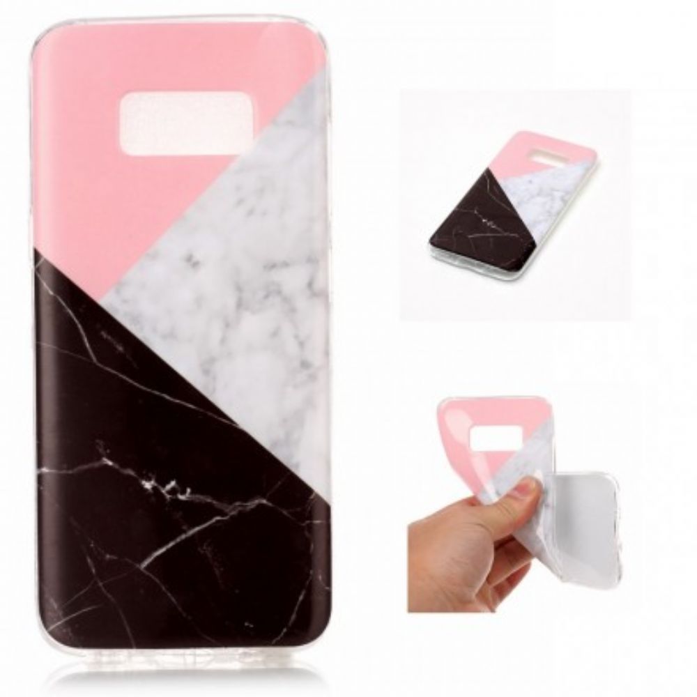 Telefoonhoesje voor Samsung Galaxy S8 Geometrisch Marmereffect