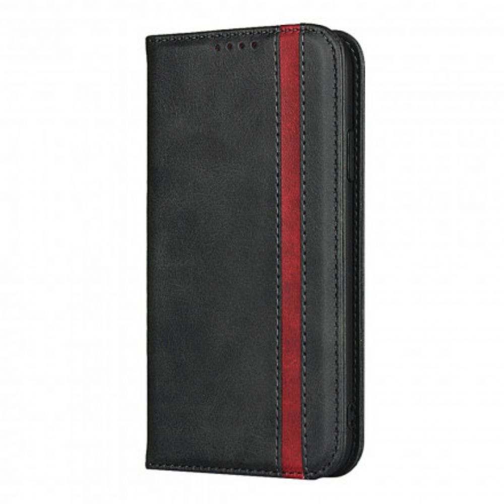 Bescherming Hoesje voor iPhone 11 Pro Folio-hoesje Tweekleurig Leereffect Met Riem