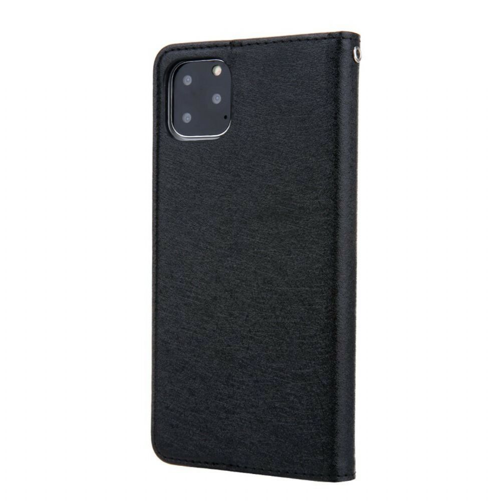 Bescherming Hoesje voor iPhone 11 Pro Folio-hoesje Zijdestructuur Ledereffect Cmai2