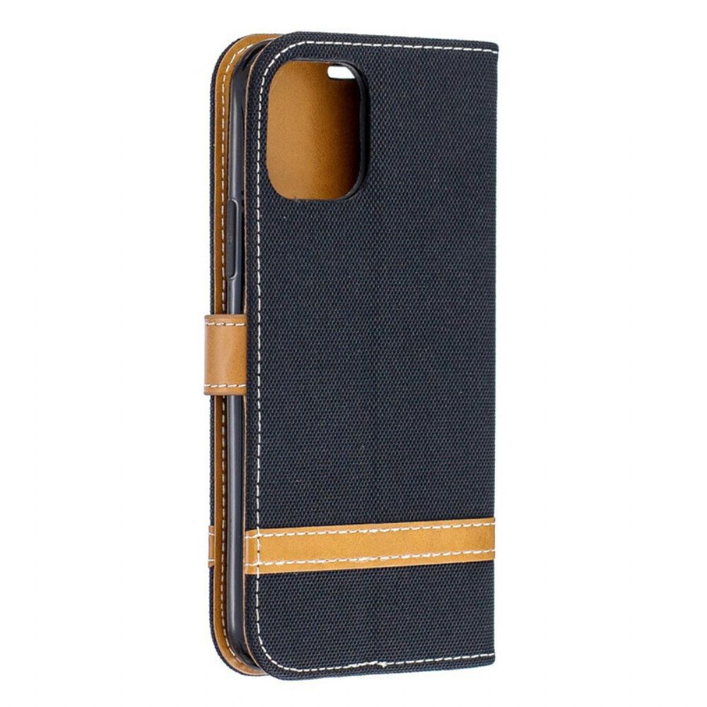 Folio-hoesje voor iPhone 11 Pro Met Ketting Band Met Stof En Leereffect