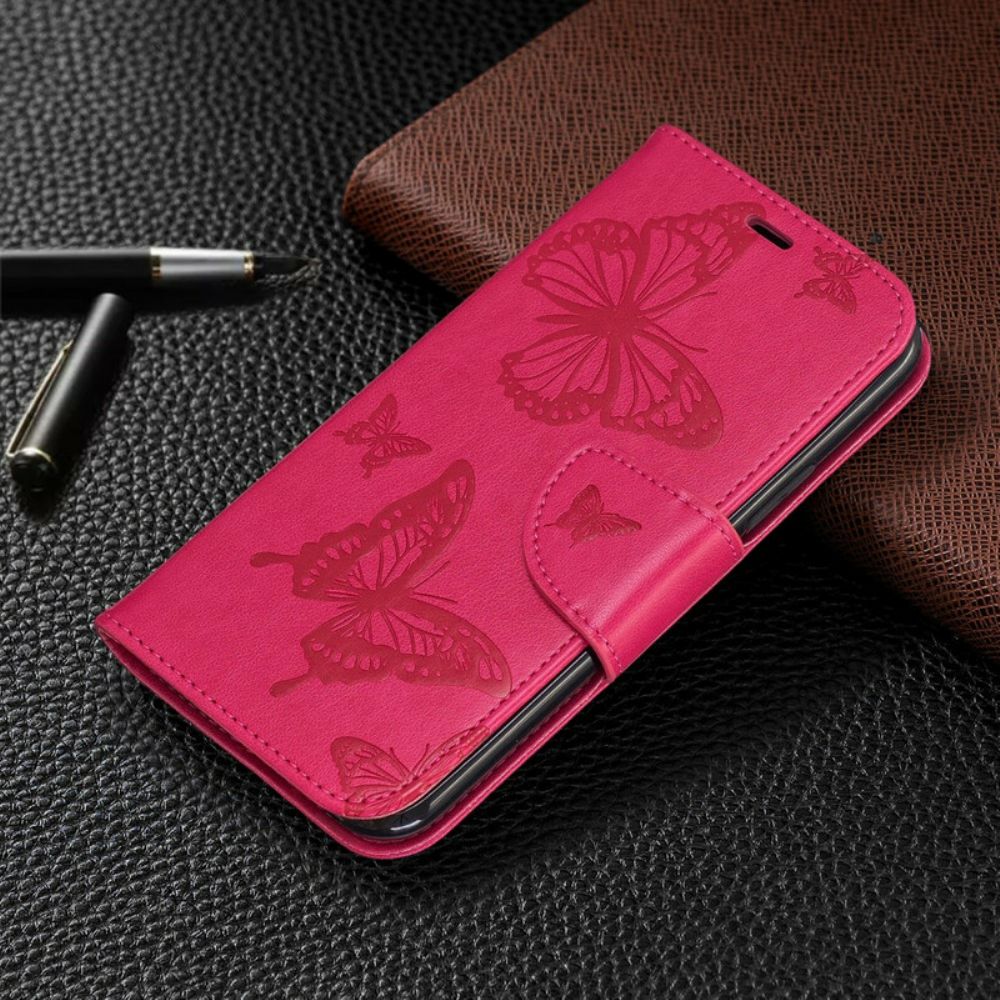 Folio-hoesje voor iPhone 11 Pro Met Ketting Bandje Met Vlinderprint