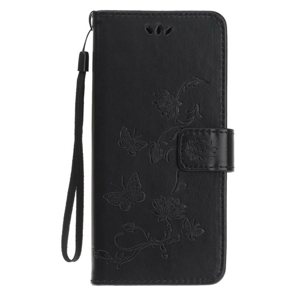 Folio-hoesje voor iPhone 11 Pro Met Ketting Bloemen Strappy