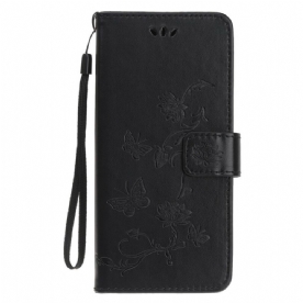 Folio-hoesje voor iPhone 11 Pro Met Ketting Bloemen Strappy