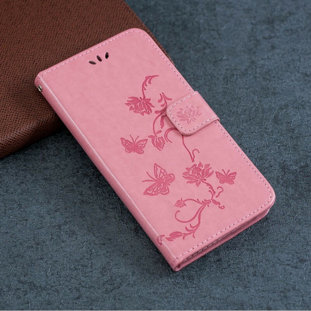 Folio-hoesje voor iPhone 11 Pro Met Ketting Bloemen Strappy