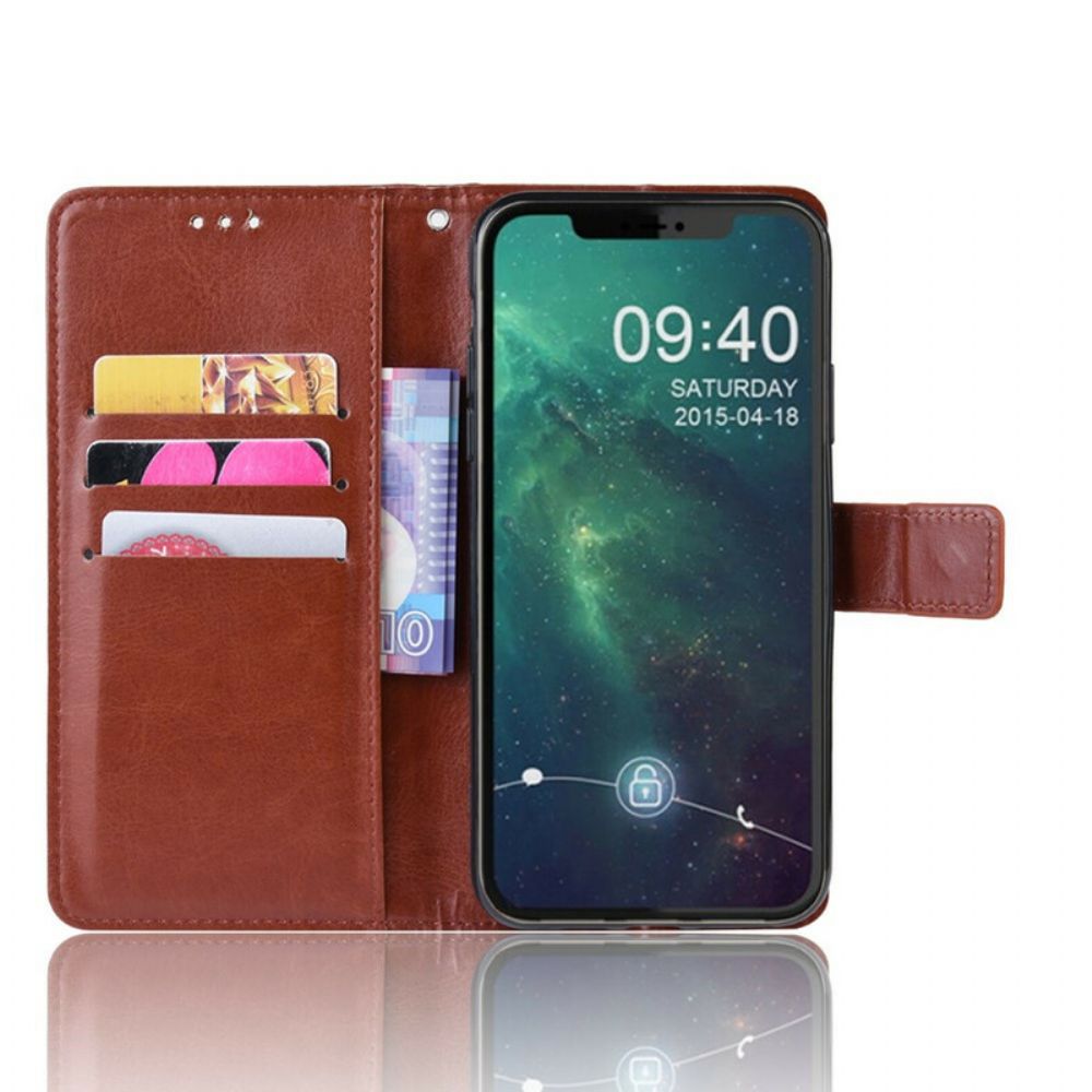 Folio-hoesje voor iPhone 11 Pro Met Ketting Kleurenband Met Leereffect