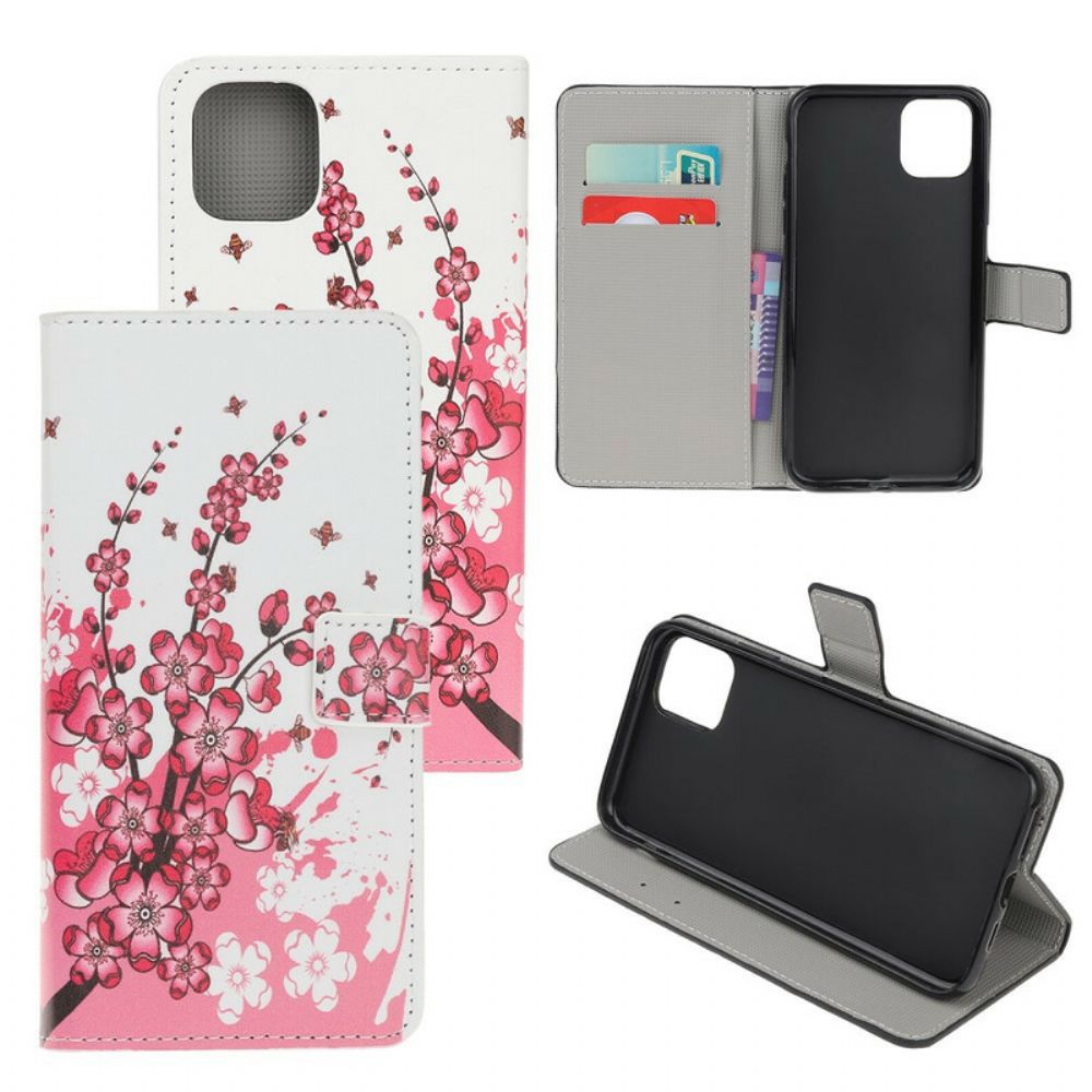 Folio-hoesje voor iPhone 11 Pro Tropische Bloemen