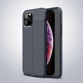 Hoesje voor iPhone 11 Pro Dubbele Lijn Litchi Leder Effect