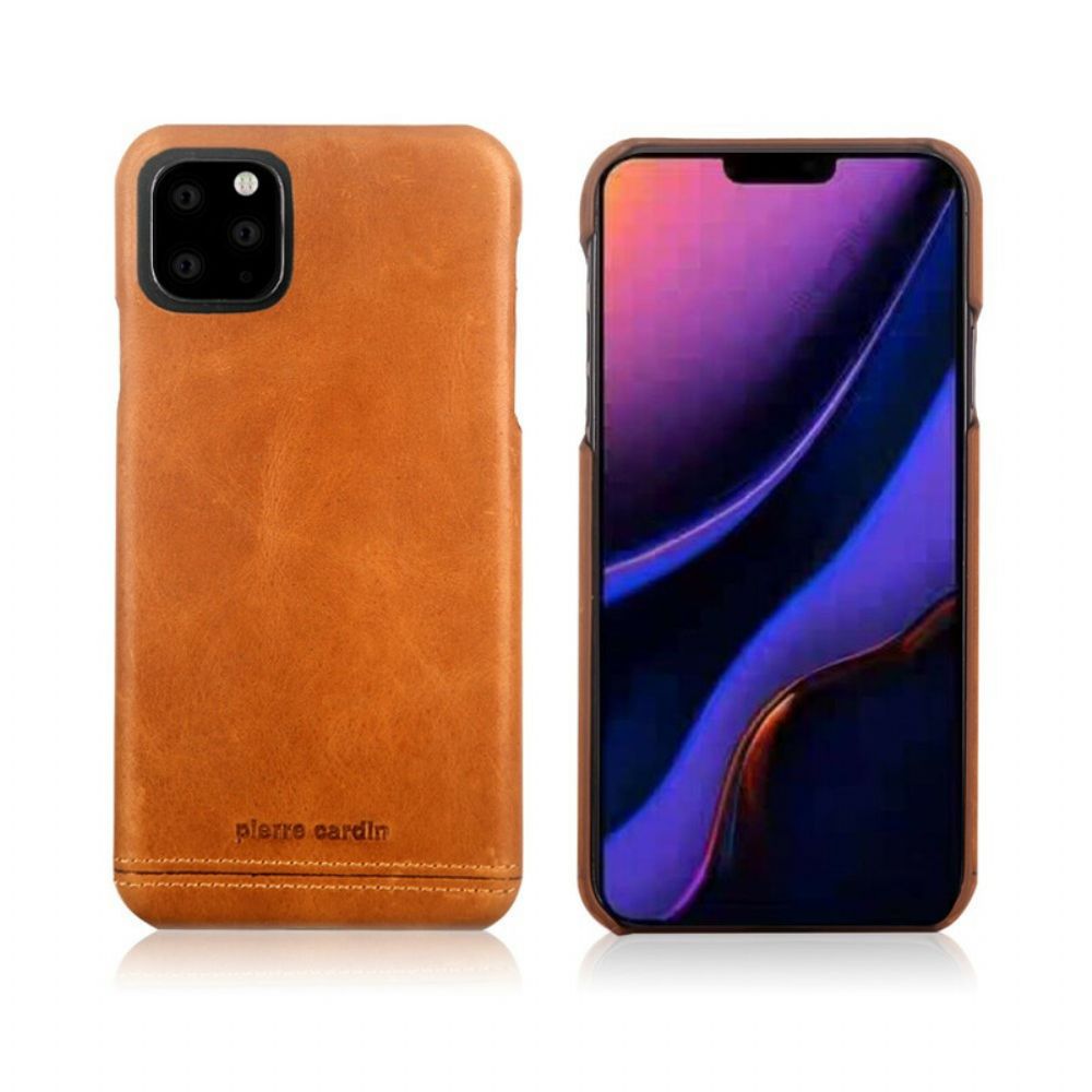 Hoesje voor iPhone 11 Pro Echt Pierre Cardin-leer