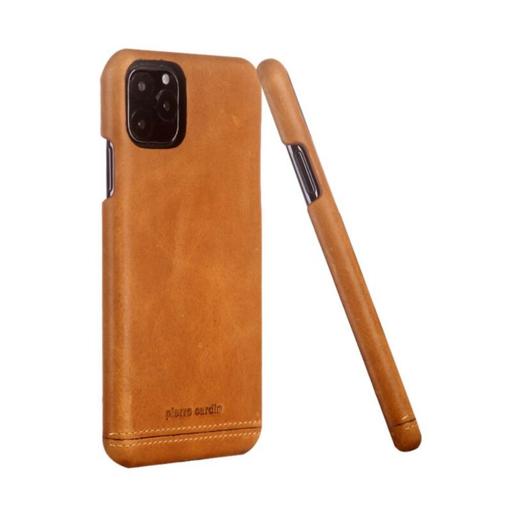 Hoesje voor iPhone 11 Pro Echt Pierre Cardin-leer