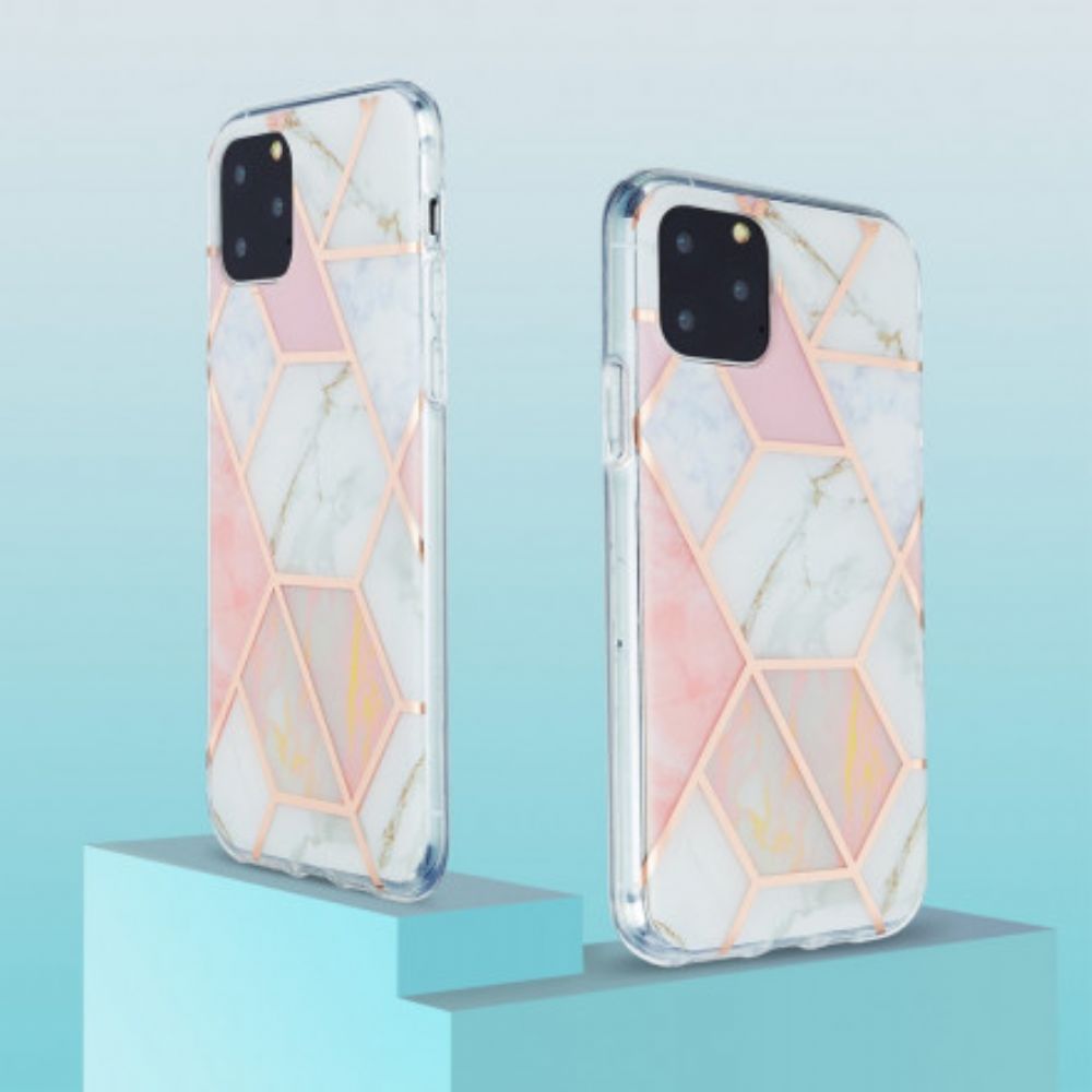 Hoesje voor iPhone 11 Pro Flitsachtig Geometrisch Marmer