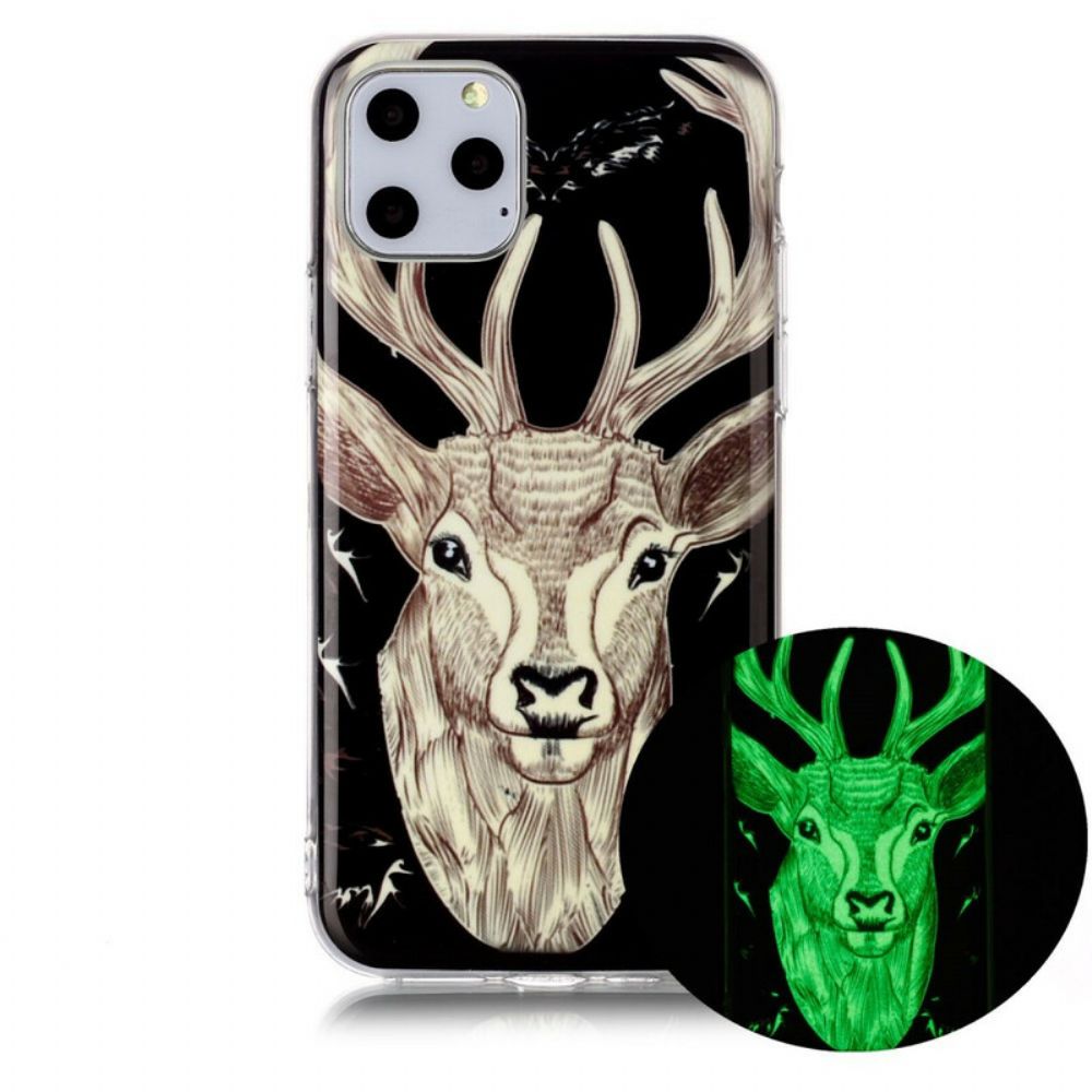 Hoesje voor iPhone 11 Pro Fluorescerend Majestueus Hert