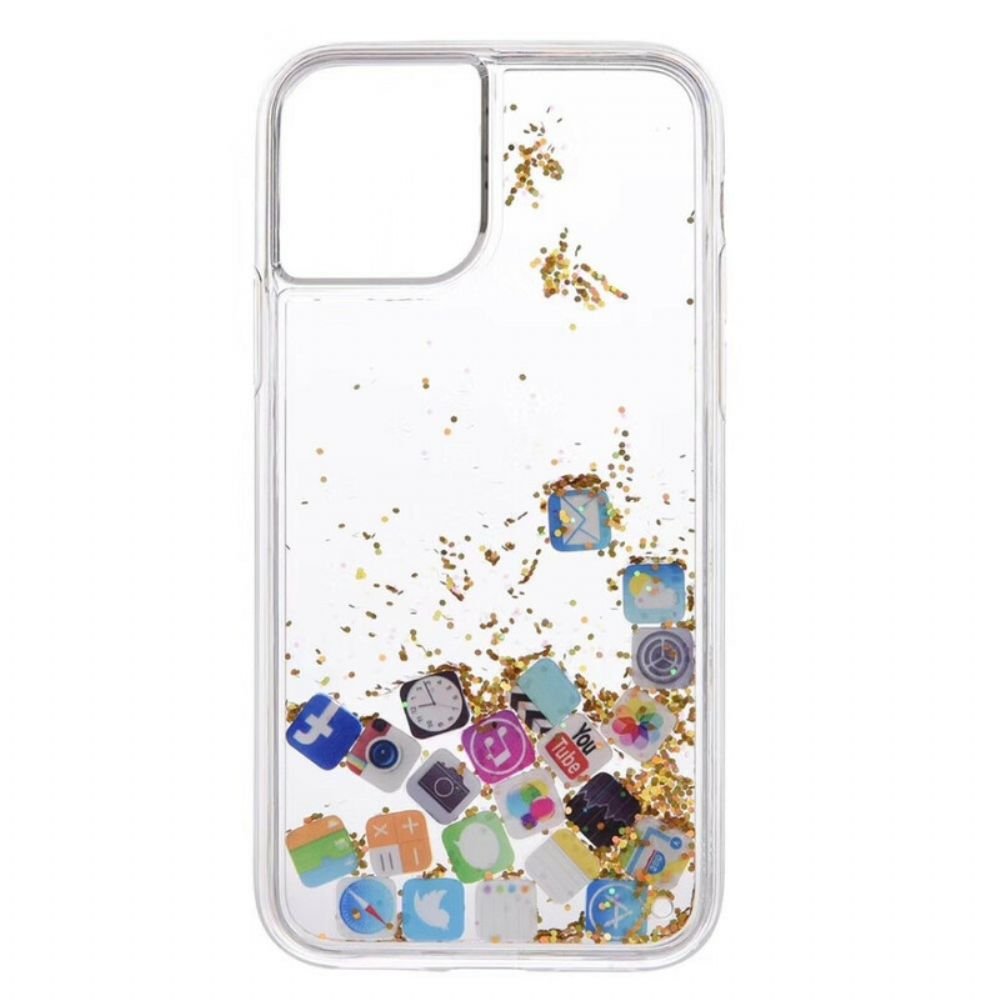 Hoesje voor iPhone 11 Pro Glitter App-pictogrammen