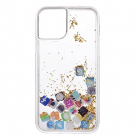 Hoesje voor iPhone 11 Pro Glitter App-pictogrammen