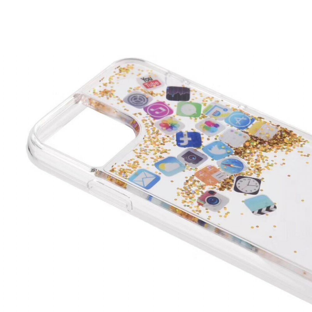 Hoesje voor iPhone 11 Pro Glitter App-pictogrammen