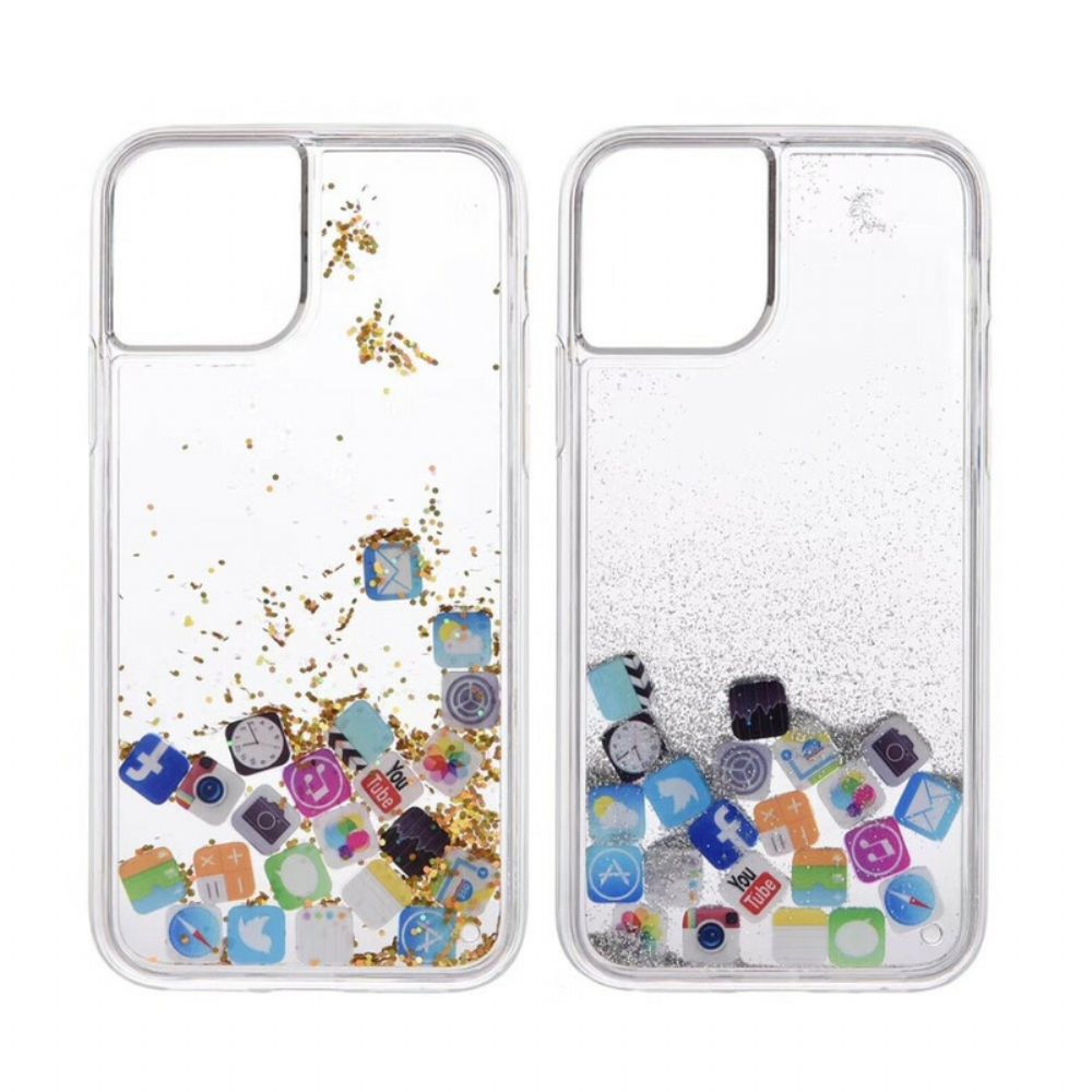 Hoesje voor iPhone 11 Pro Glitter App-pictogrammen