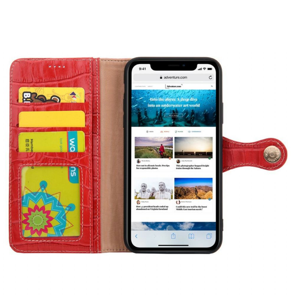 Leren Hoesje voor iPhone 11 Pro Prachtige Kroko