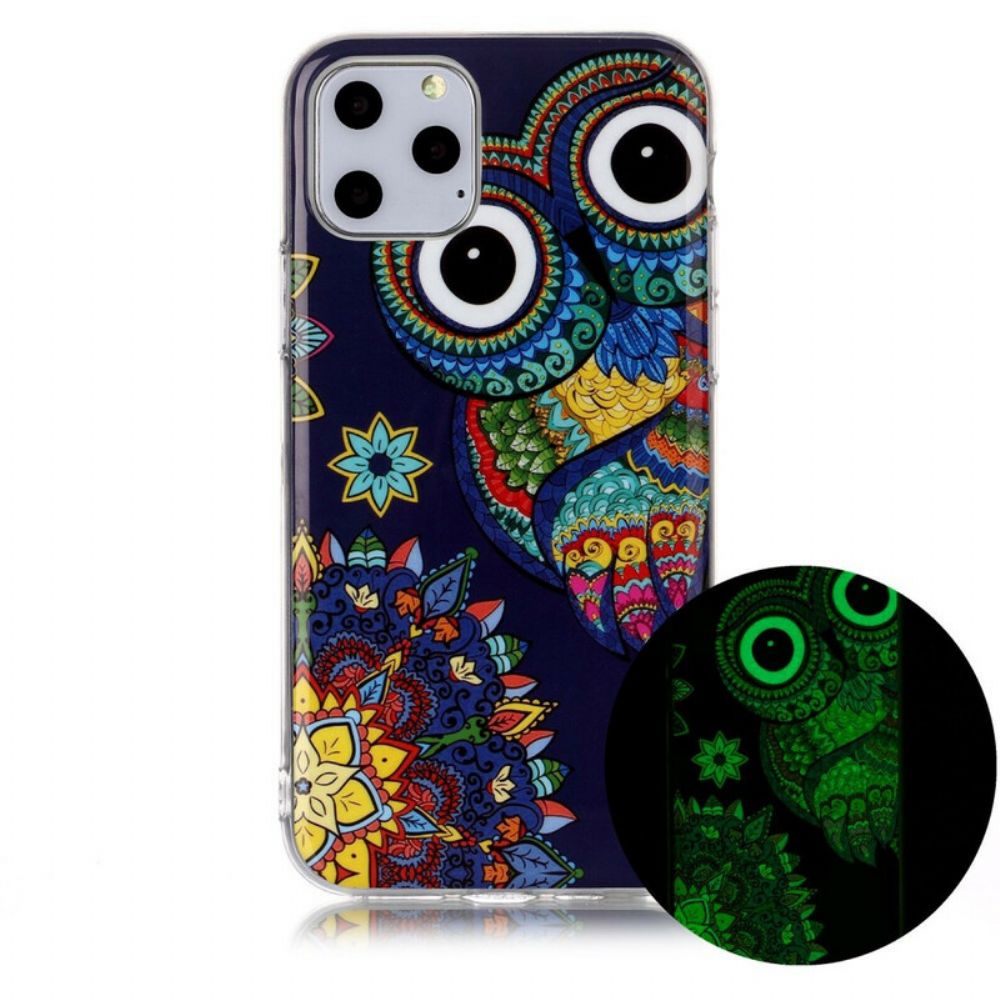 Telefoonhoesje voor iPhone 11 Pro Unieke Fluorescerende Uil