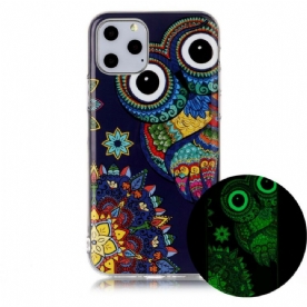 Telefoonhoesje voor iPhone 11 Pro Unieke Fluorescerende Uil