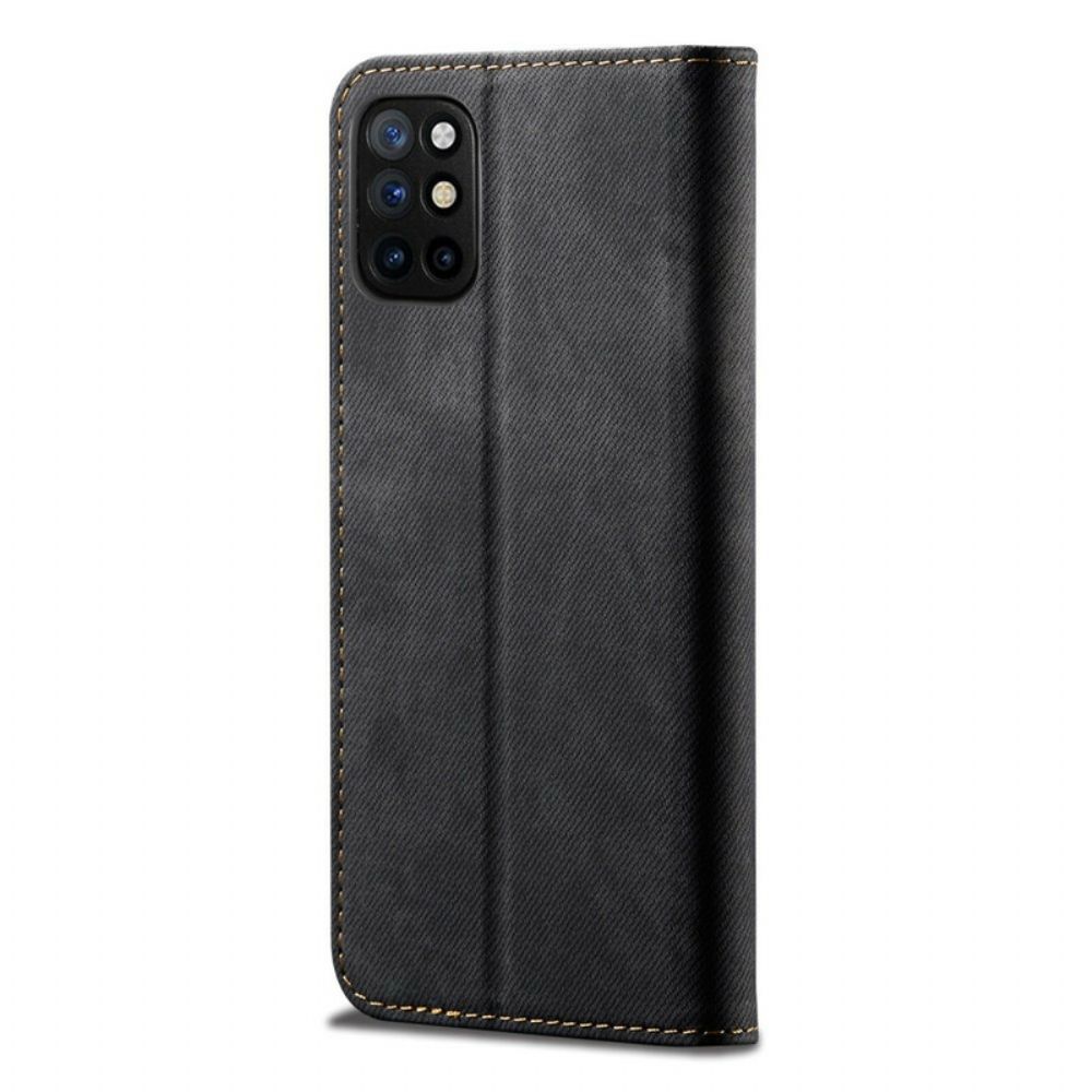 Bescherming Hoesje voor OnePlus 8T Folio-hoesje Imitatieleer Jeanstextuur