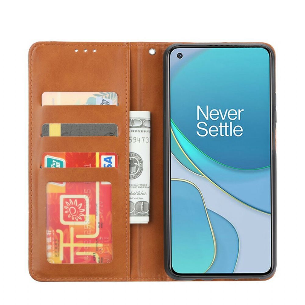 Bescherming Hoesje voor OnePlus 8T Folio-hoesje Kaarthouder Van Kunstleer