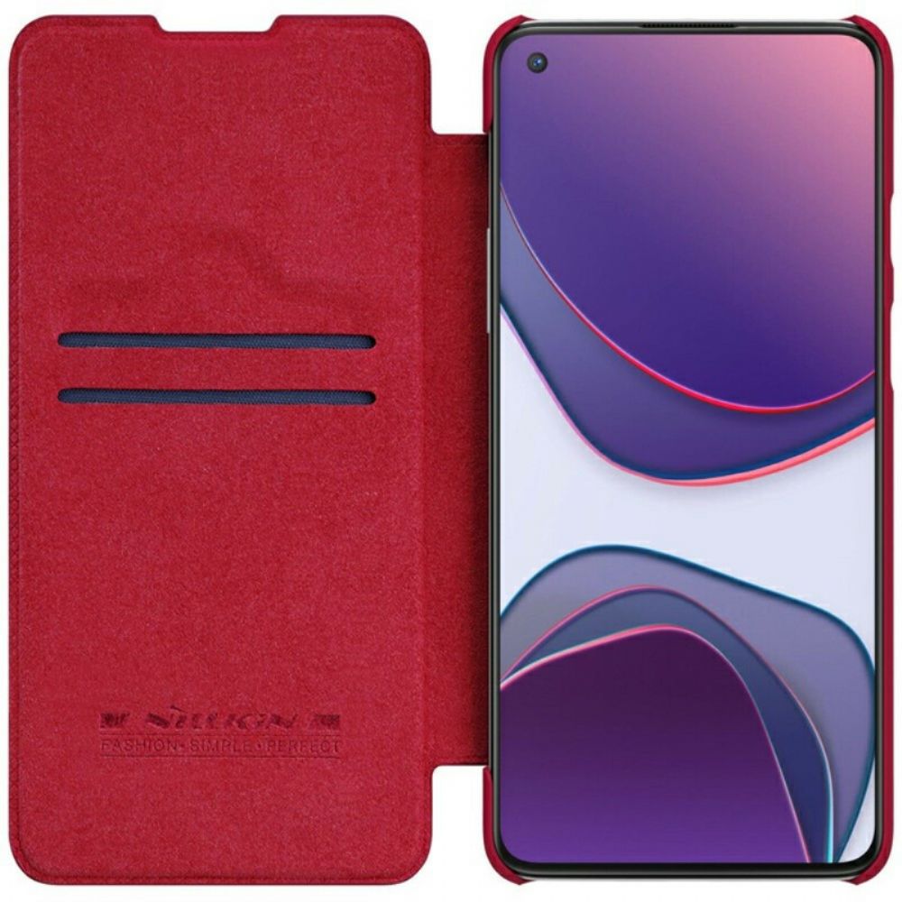 Bescherming Hoesje voor OnePlus 8T Folio-hoesje Nillkin Qin-serie