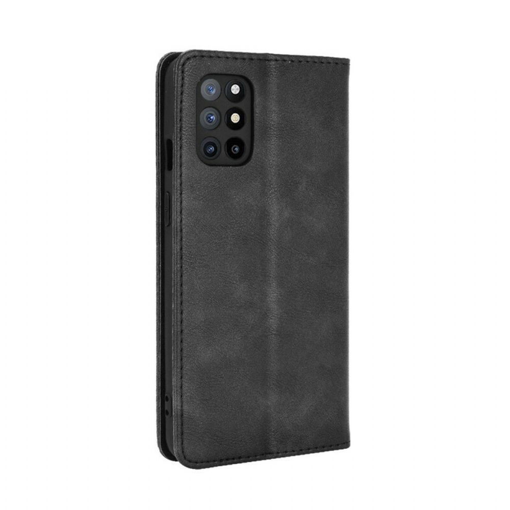 Bescherming Hoesje voor OnePlus 8T Folio-hoesje Vintage Gestileerd Leereffect