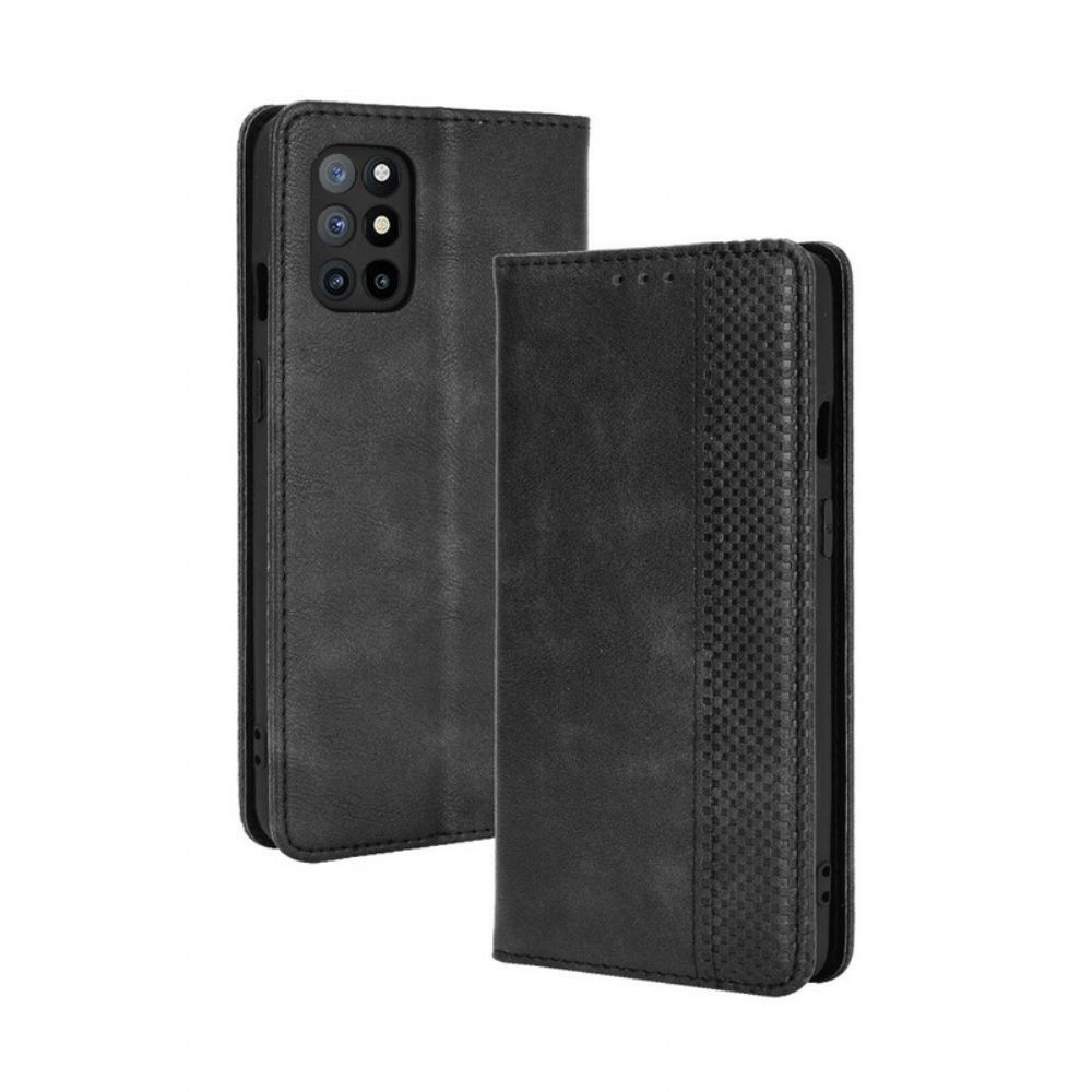 Bescherming Hoesje voor OnePlus 8T Folio-hoesje Vintage Gestileerd Leereffect