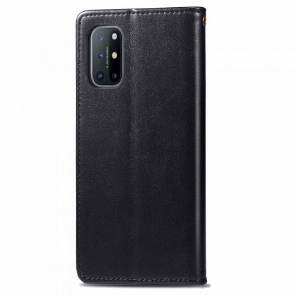 Folio-hoesje voor OnePlus 8T Faux Leder En Vintage Sluiting