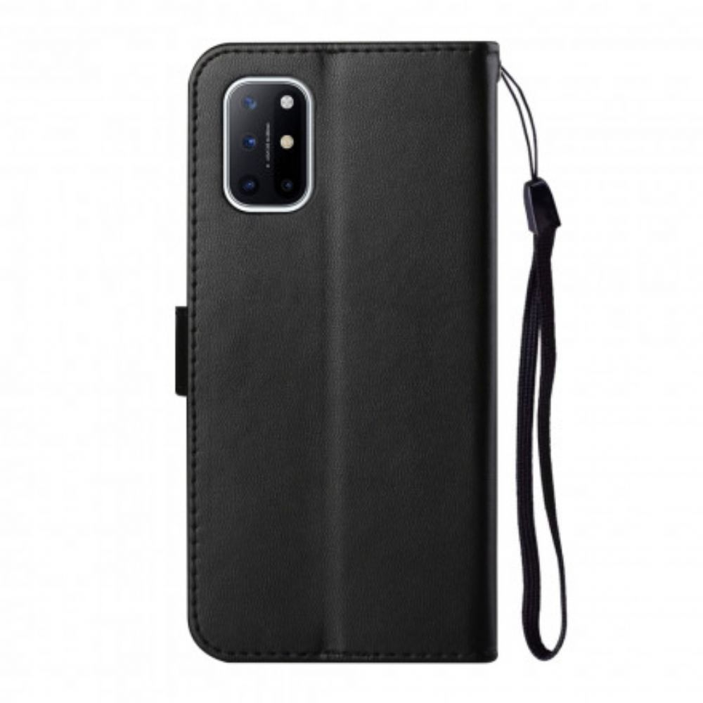 Folio-hoesje voor OnePlus 8T Met Ketting Effen Kleur Serie Band