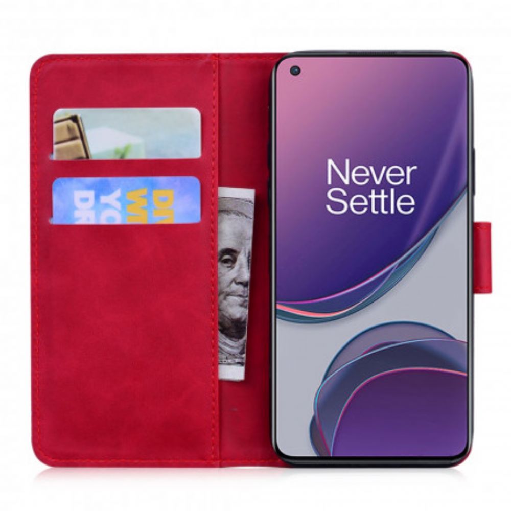 Folio-hoesje voor OnePlus 8T Zwart Leereffect