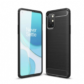 Hoesje voor OnePlus 8T Geborstelde Koolstofvezel