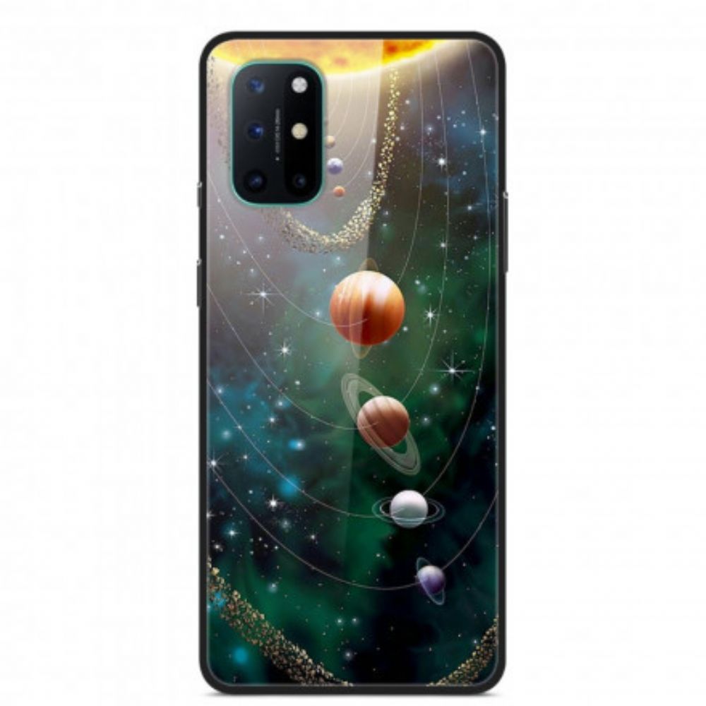 Hoesje voor OnePlus 8T Gehard Glas Planeten Zonnestelsel