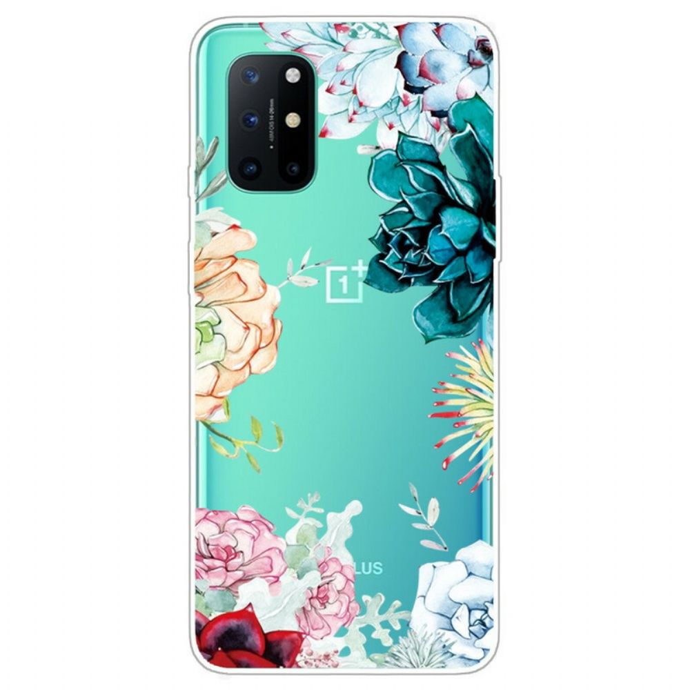 Hoesje voor OnePlus 8T Naadloze Aquarelbloemen