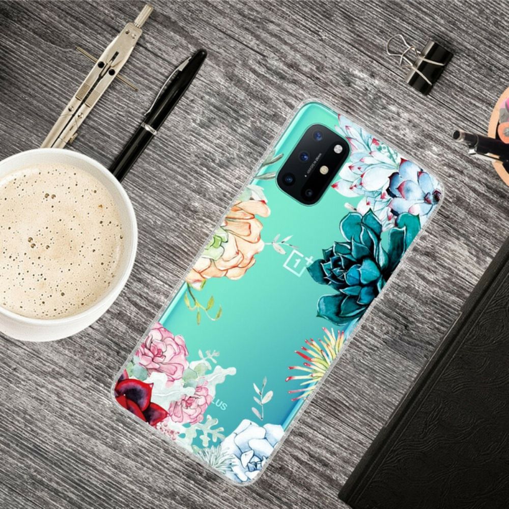 Hoesje voor OnePlus 8T Naadloze Aquarelbloemen