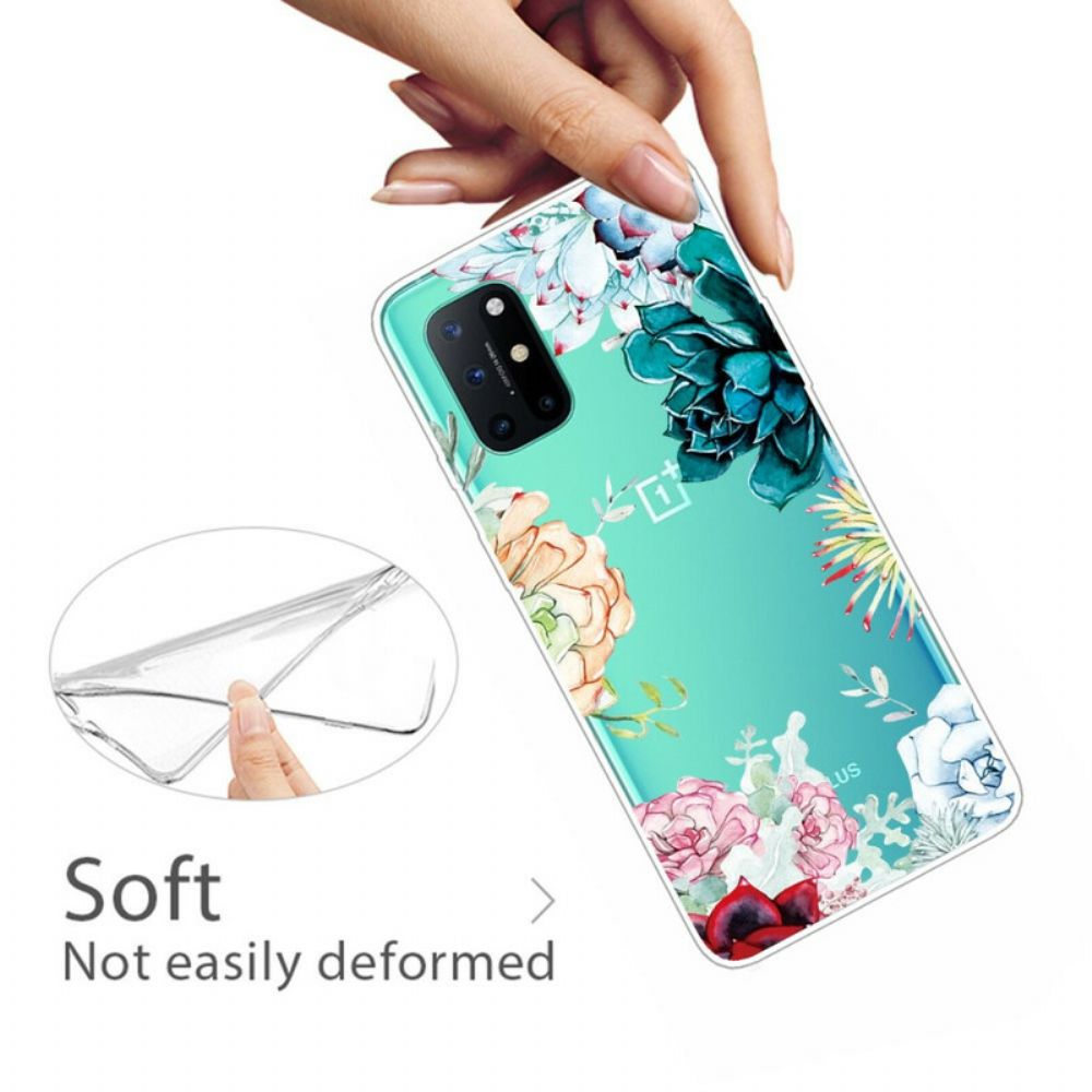 Hoesje voor OnePlus 8T Naadloze Aquarelbloemen